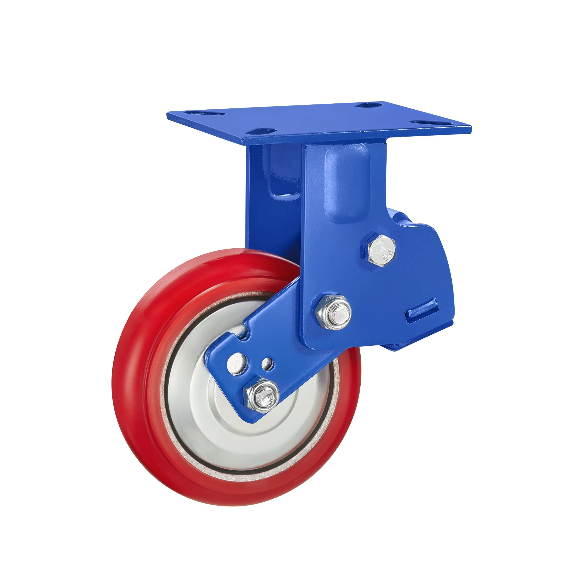 125mm150mmheavy Duty PU Double Springs Swivel Locking Shockproof Caster