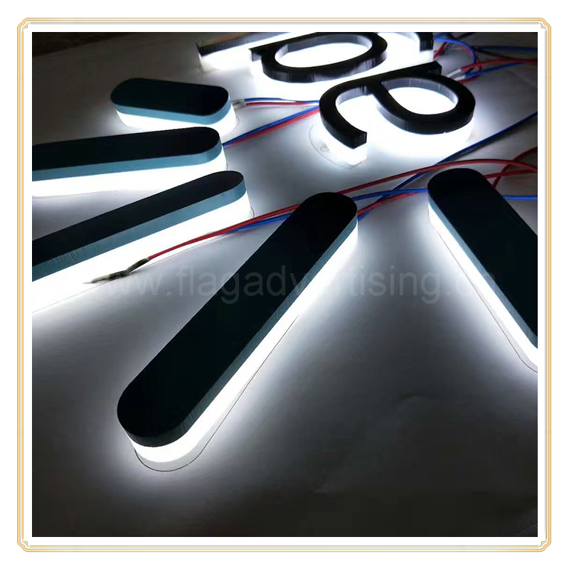 Custom 3D Outdoor Advertising Light Board Acrylic LED Wall Sign Back Luminous