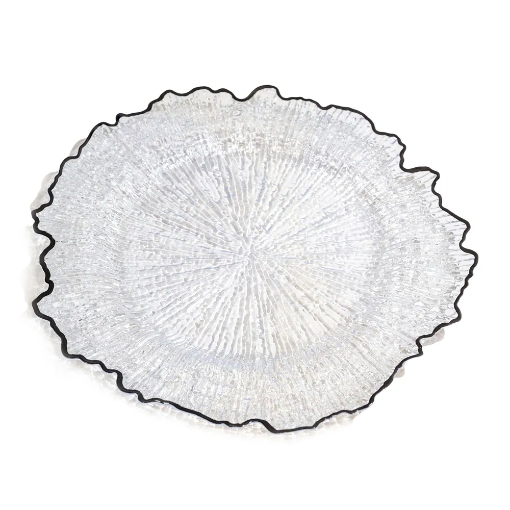 Multicolor Plate Black Stamping Process Disposable Plastic Commercial Kitchen Charger Plate