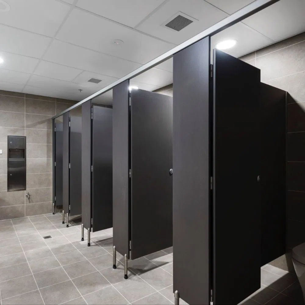 Modern Restaurant Bathroom Stalls Phenolic Compact High Pressure HPL Laminated Fireproof Toilet Partition for Hospital Washroom