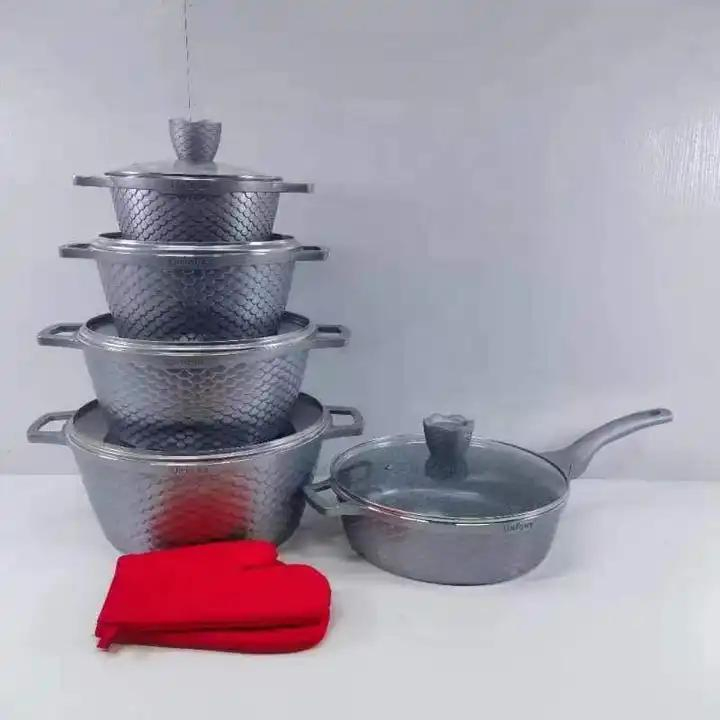 New Wholesale Cast Aluminum Granite Household Utensils Non Stick Frying Pan Cooking Pots