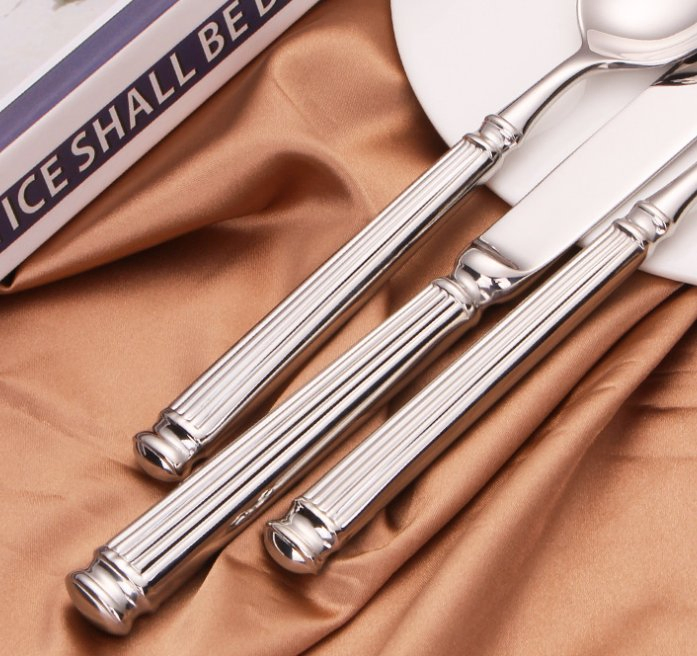 Luxury 4 Piece Wedding Flatware Set Stainless Steel Royal Cutlery Set Elegant