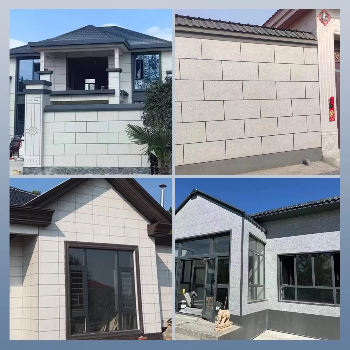 Outdoor Fire-Resistant Building Stone Coated Exterior Wall Insulation Panel Cladding