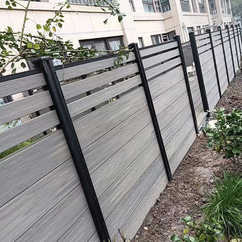 Easy to Install Privacy Aluminum Fence Horizontal House Garden Fencing Metal Slat WPC Panel Fence
