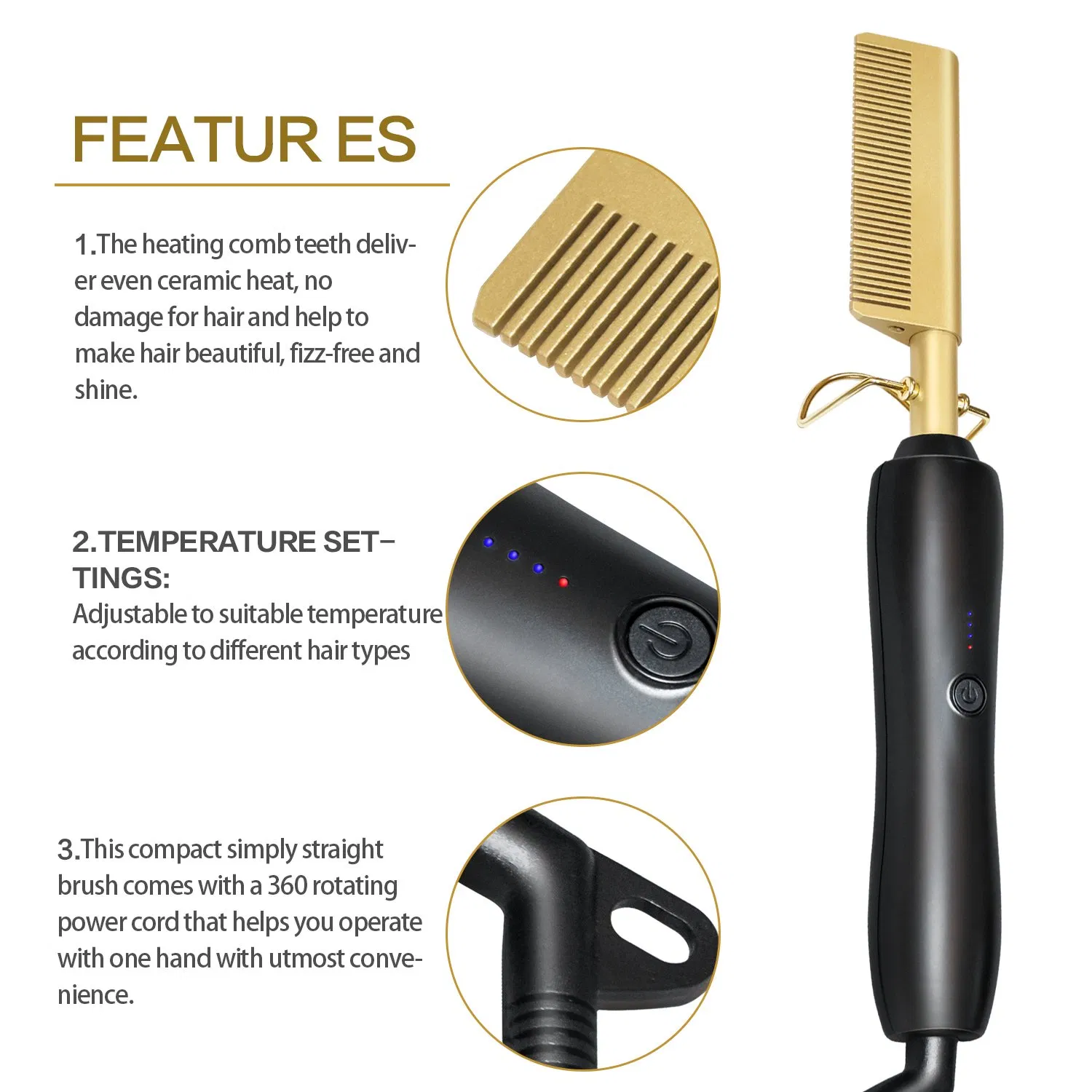 Heat Resistant Comb Carbon Combs Heat Resistant Rat Tail Comb