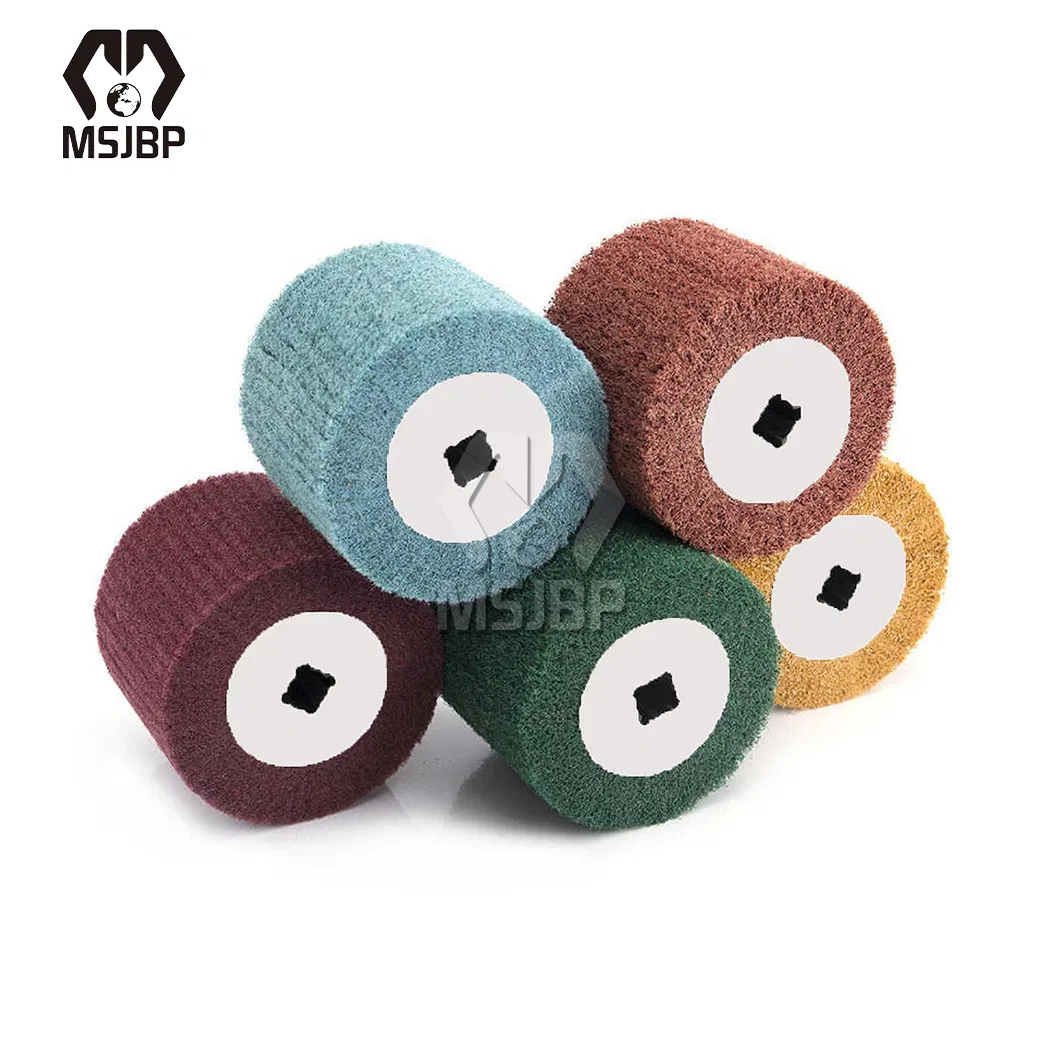 Msjbp Industrial Non-Woven China Suppliers Non-Woven Abrasive Flap Wheel 60#, 80#, 120#, 180# Non-Woven Rolling Brush