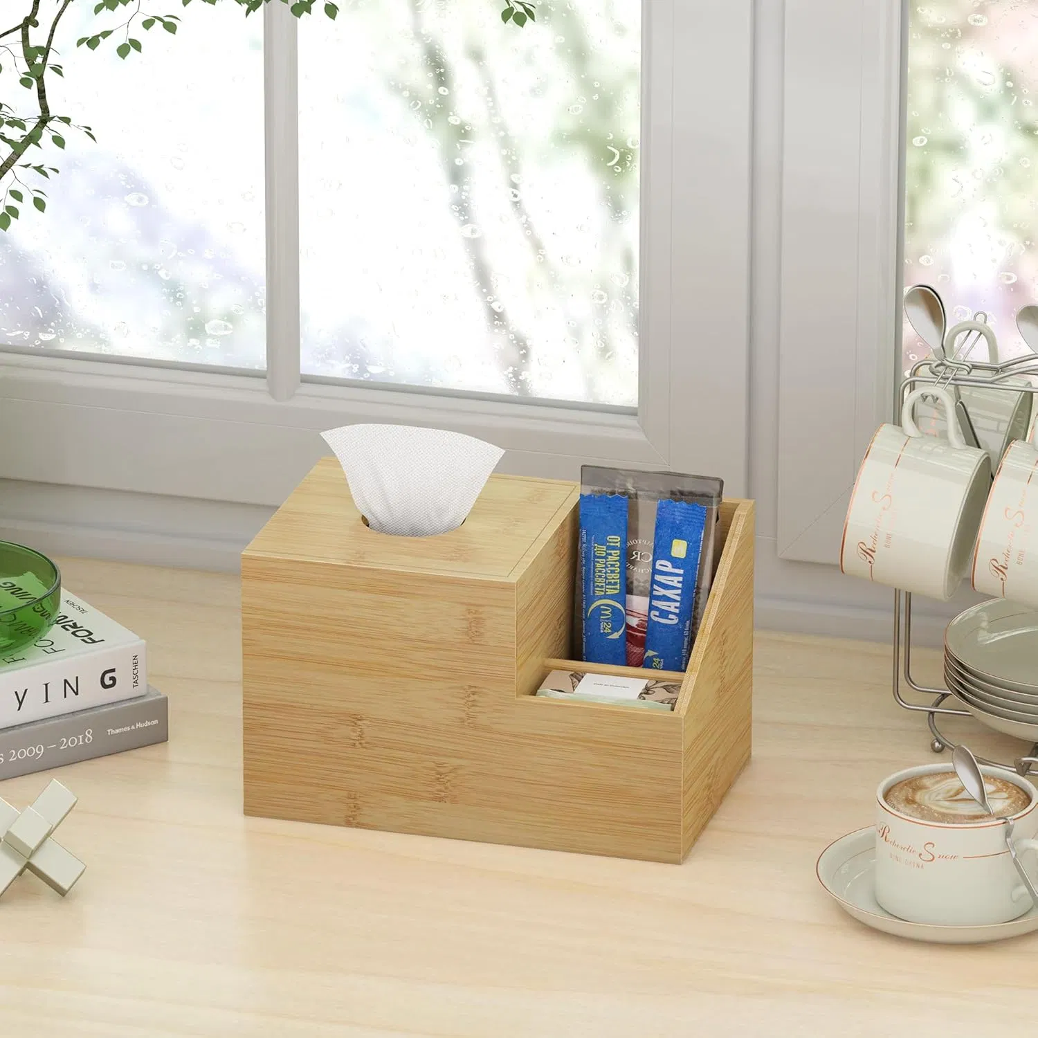 Bamboo Home Creative Living Room, Bedroom Countertop, Tissue Storage Box