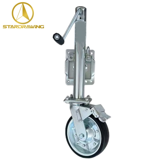 Stardrawing Trailer Jack Jockey Wheel with Brake 6 8 Inch Options