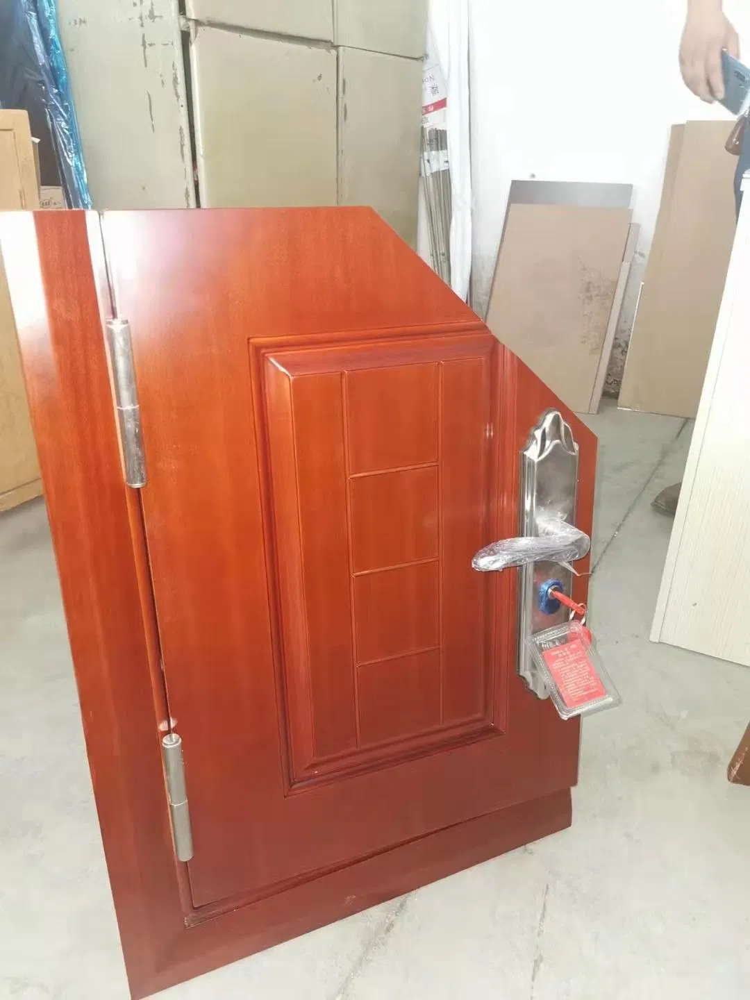 Elegant Wooden Hotel Entry Door with Stylish Shaker Design