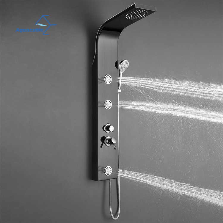 Contemporary Elegant Bathroom Wall Monunted Tempered Glass Shower Panel