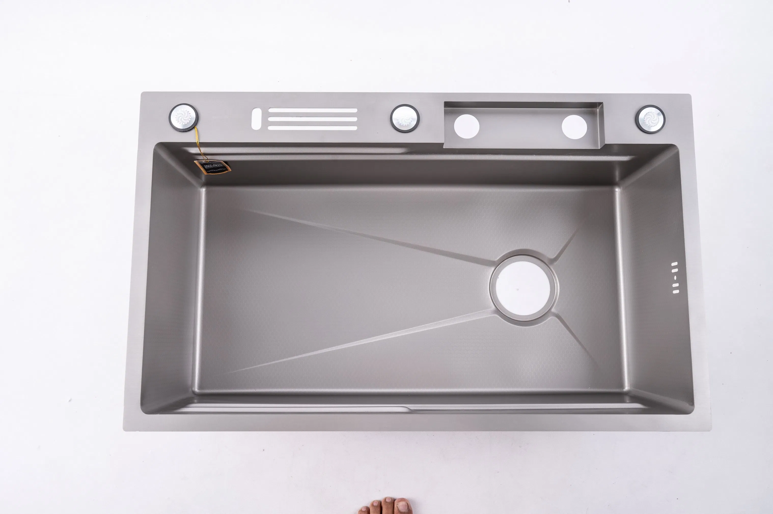 Modern Flying Rain Waterfall Stainless Steel Kitchen Sink with Tool Holder
