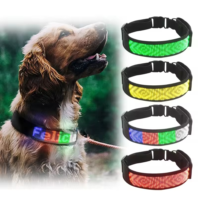 Wholesale Luminous Pet Scrolling Message High-Visibility Flashing LED Band