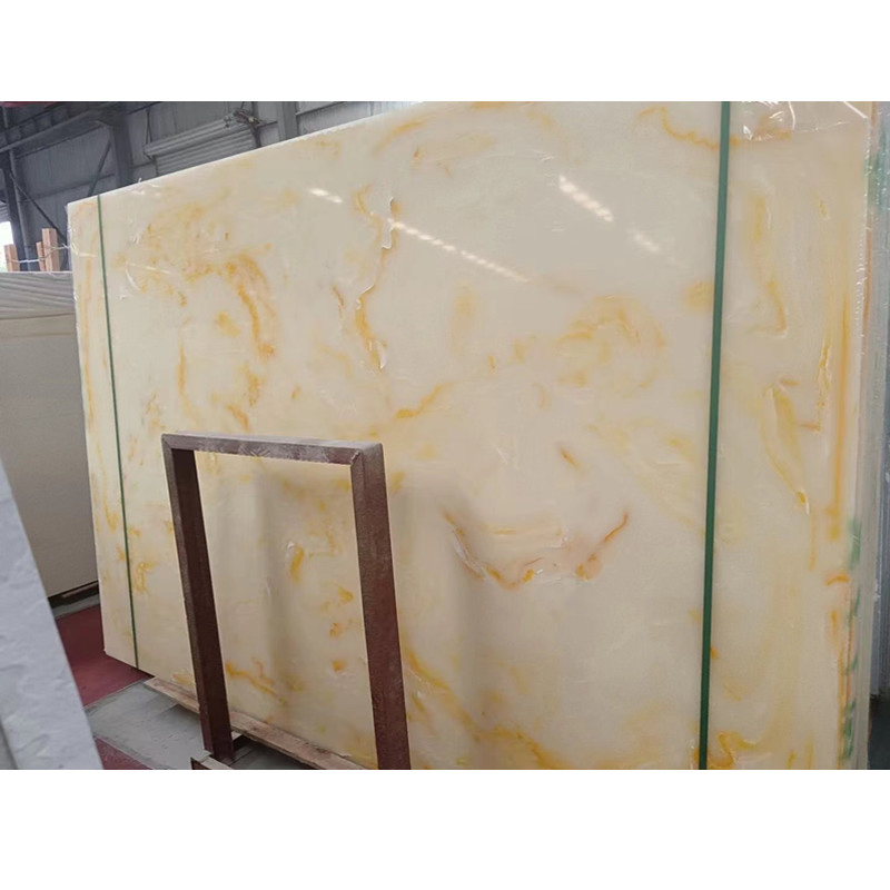 Polished White/Yellow Syntheic Translucent Marble Indoor Decoration Artificial Onyx