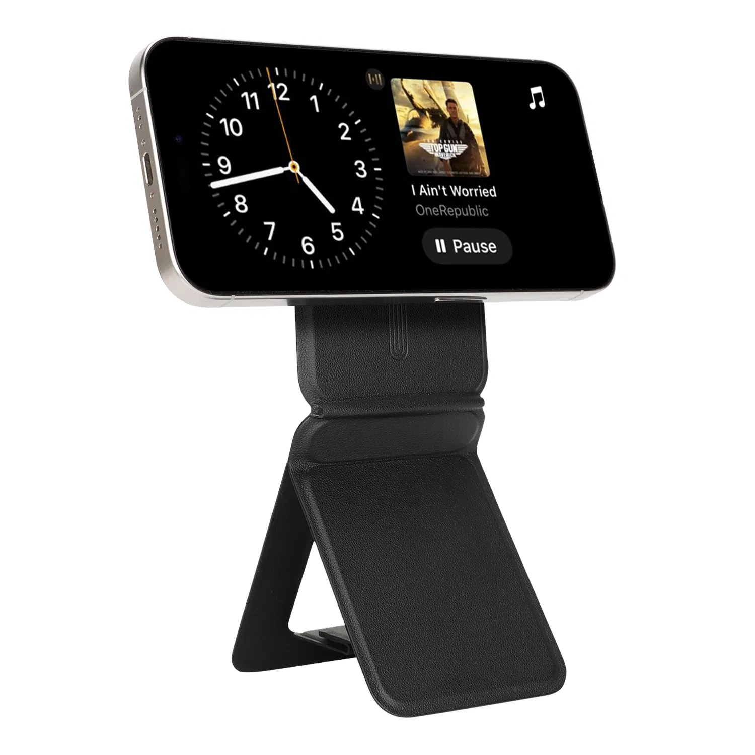 Strong Magnetic Leather Bracket Multi-Functional Phone Stand Back Three Fold Tripod Holder for iPhone