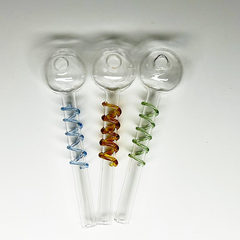 Double Globe Oil Burner Pipes Assorted Colors Sweet Puff Glass Water Pipe