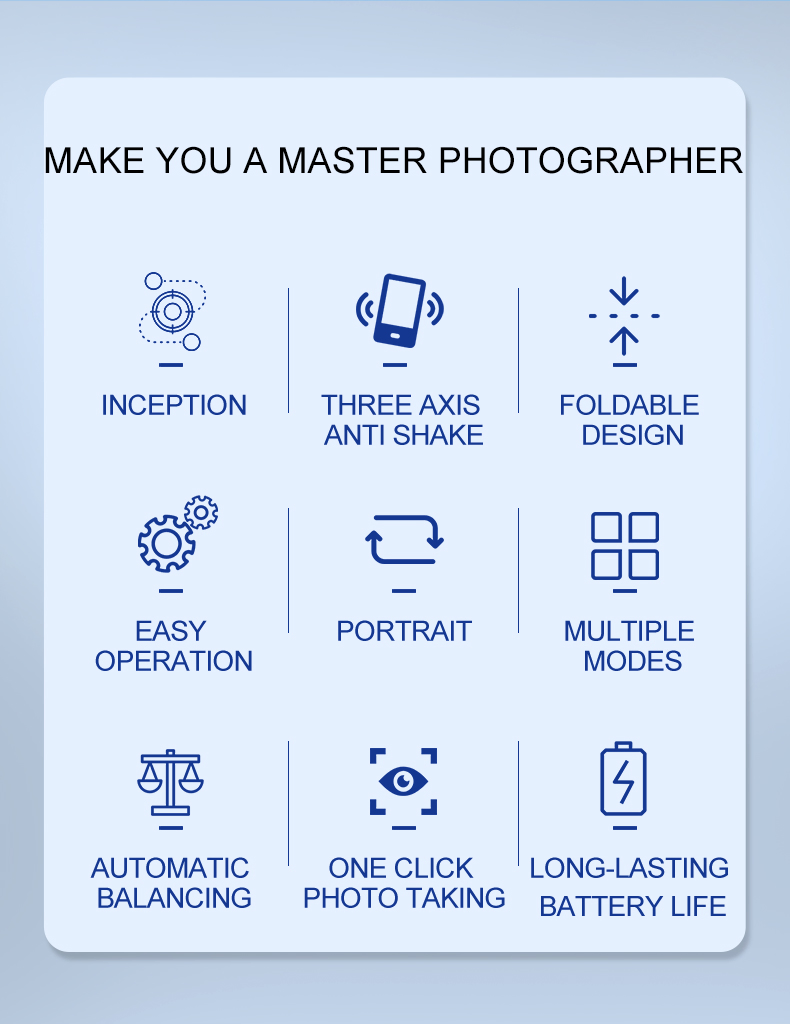 3-Axis Handheld Gimbal Stabilizer Anti-Shake Auto Face Tracking Tripod 360 Rotation Phone Holder Stand Live Vlog Selfie Stick