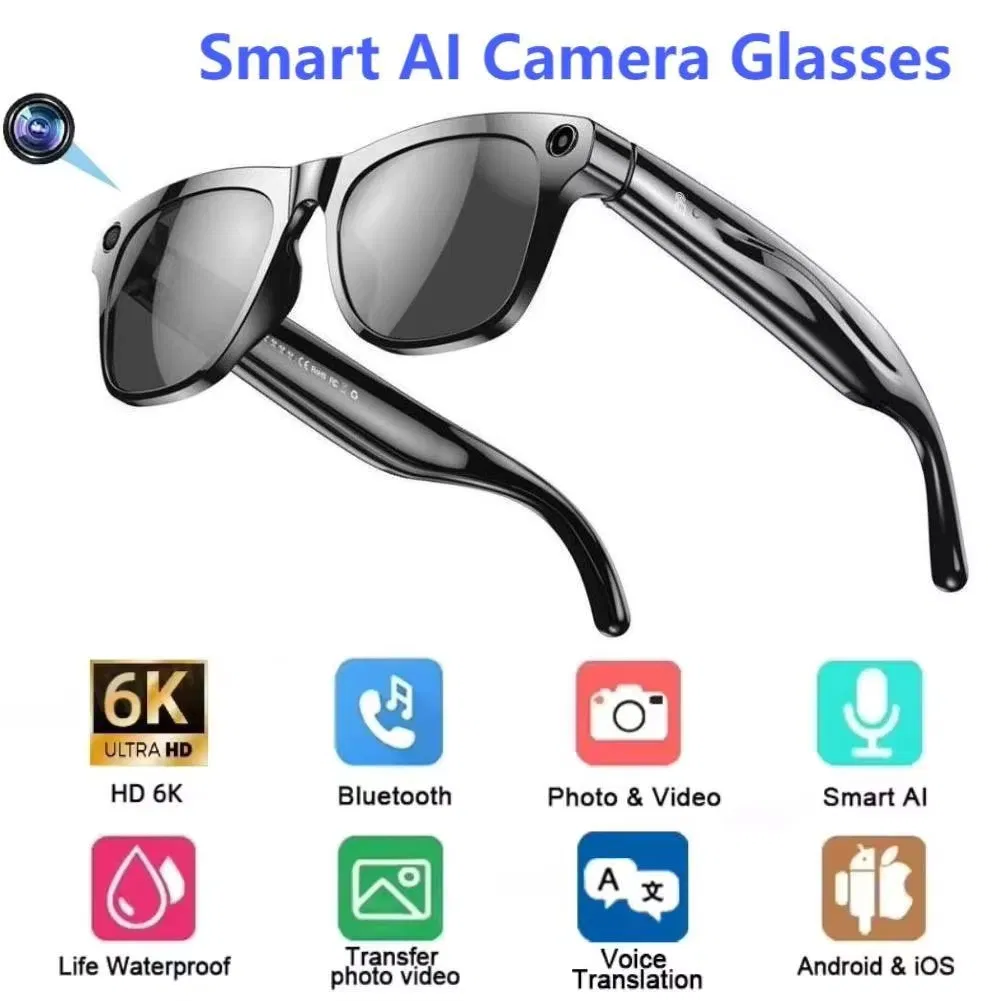 New Ai Smart Glasses 800wp Camera Anti-Shake Image Translation Video Calling Photo