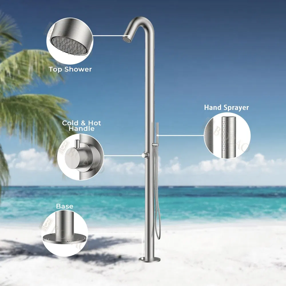 Premium Free Standing Stainless Steel Outdoor Shower for Pools