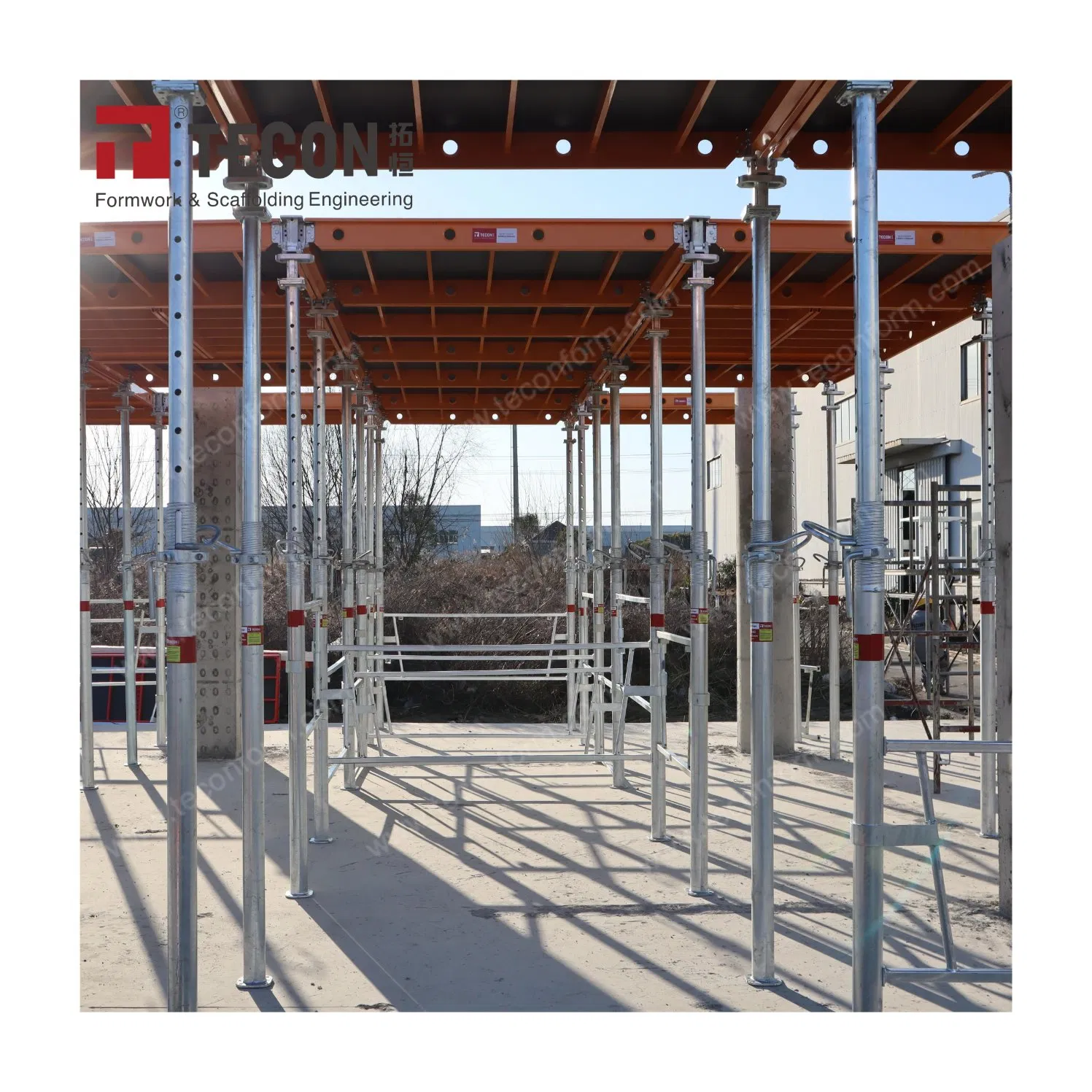 Tecon Aluminium Frame Panelized Early Stripping Fair Faced Concrete Peri Type Skydeck Slab Formwork