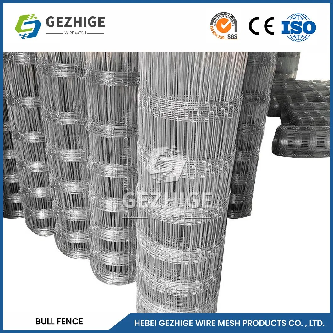 Gezhige Toughness Grassland Animal Fence Wholesaler ODM Custom Galvanized Farm Field Fence China 1.8mm-2.5mm Mesh Wire Dia Grassland Farm Field Fence