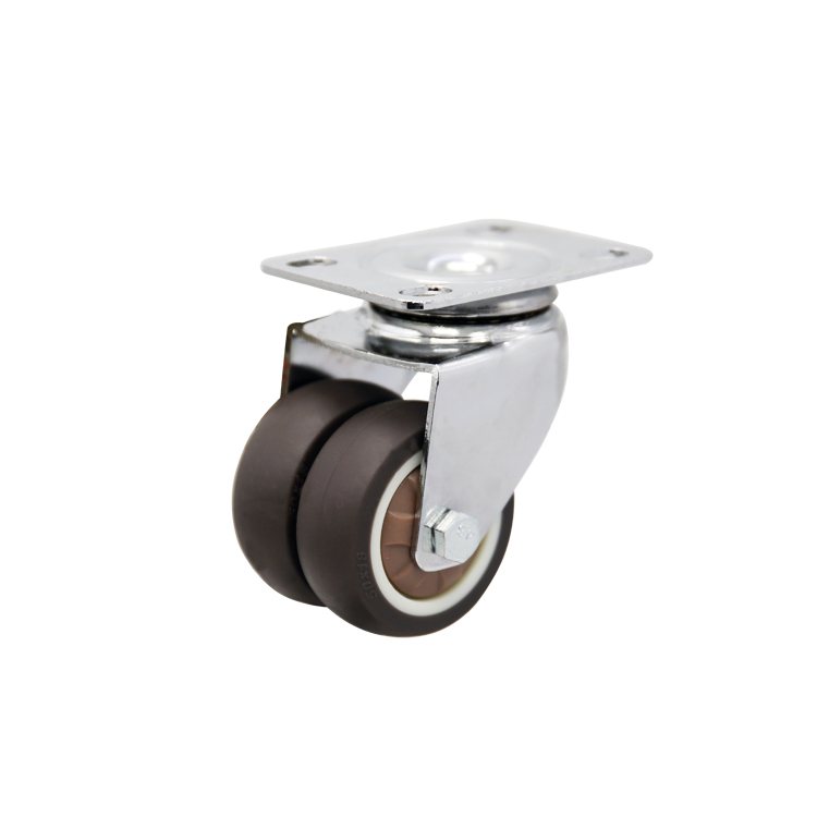 Low Price Zhongshan Double Affordable Wheel Lightweight Castor TPR Wheels Furniture Caster