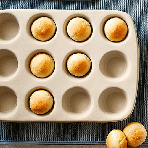 Durable Unglazed Stoneware Cupcake Baking Dish for Home Chefs