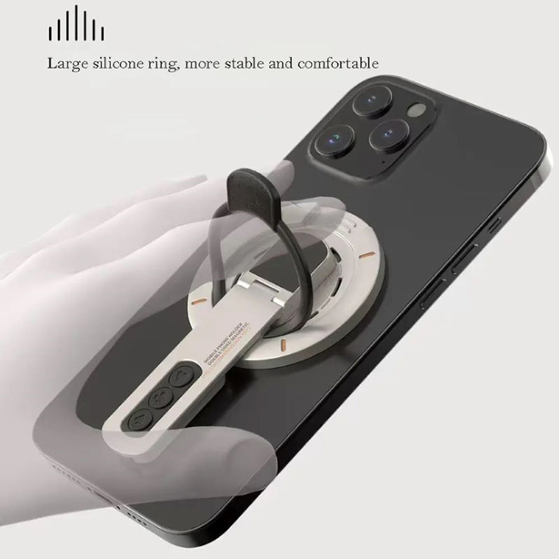 Compatible with Magsafe Magnetic Phone Grip Stand 360 Degree Rotating Dual Mobile Phone Holder for iPhone 16 PRO Max