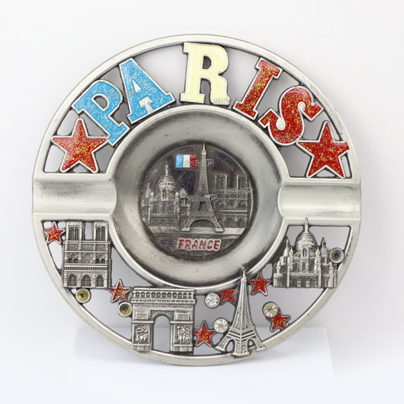 Customized Chile Souvenir Ashtray Countries Tourist Souvenir Metal Cigar Pocket Ashtray