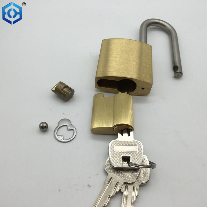 Solid Brass Interchangeable Core Padlock with Key with Wide Lock Body