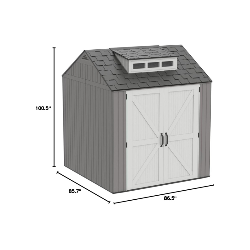 New Aluminium Garden Outdoor Storage Shed with Locker Garden Tool Shed Cabinet