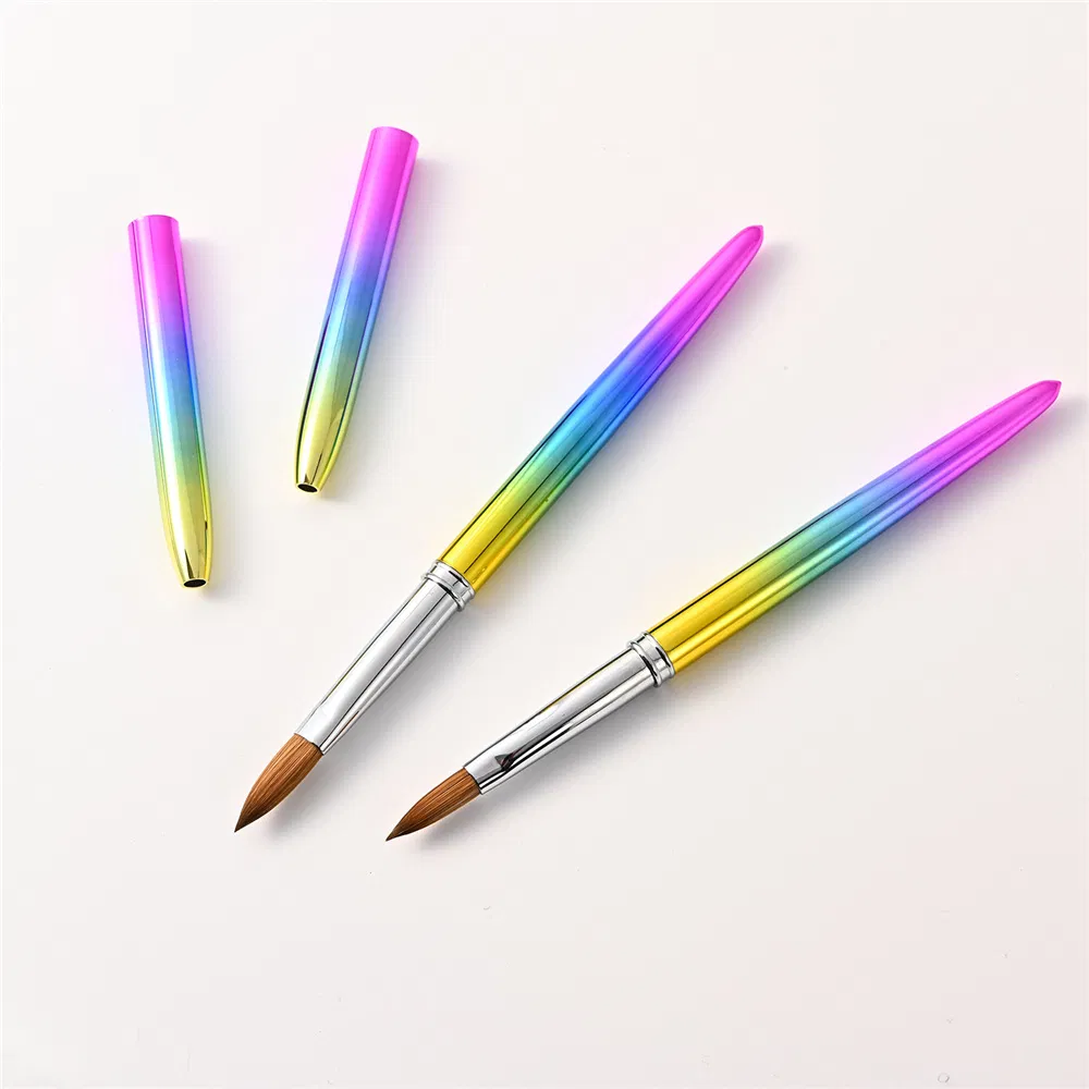 Handle Acrylic Nail Brush Set Wholesale 100% Pure Kolinsky Sable Nail Art Pens Nail Art Tools