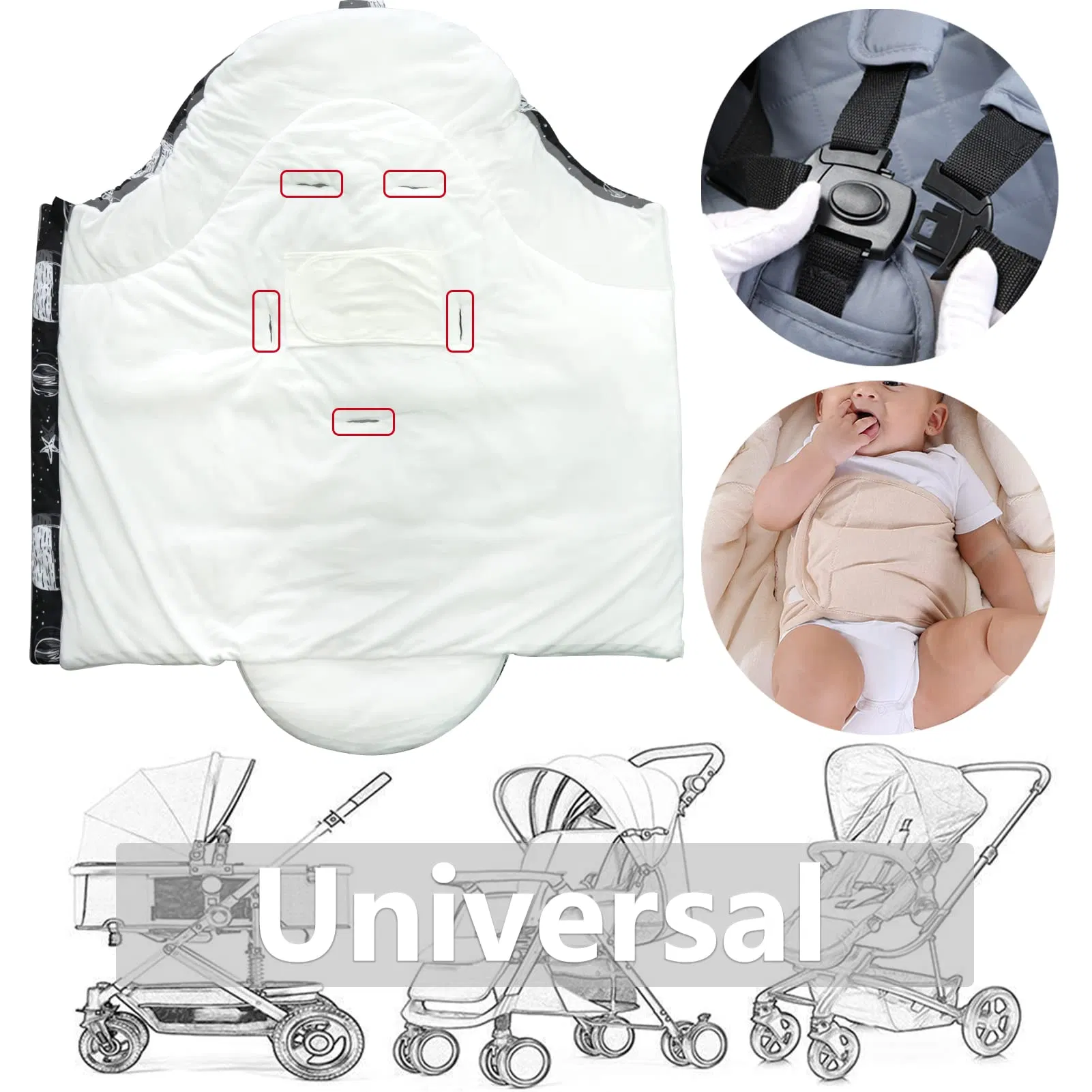 Wholesale Price Strollers Sleeping Bag with Pattern Winter Footmuff Baby Bunting Bag