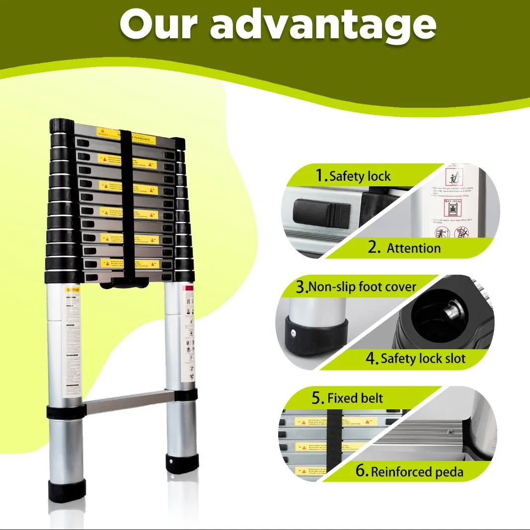 Aluminum Telescopic Ladder Solutions Safe Telescopic Ladder Extension for Various Heights and Tasks