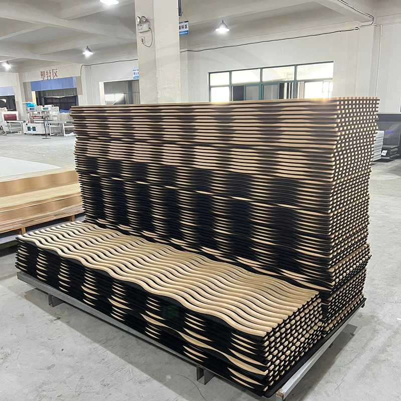 Vigor Luxury Wave Black Oak Soundproof Wooden Akupanel Modern Building