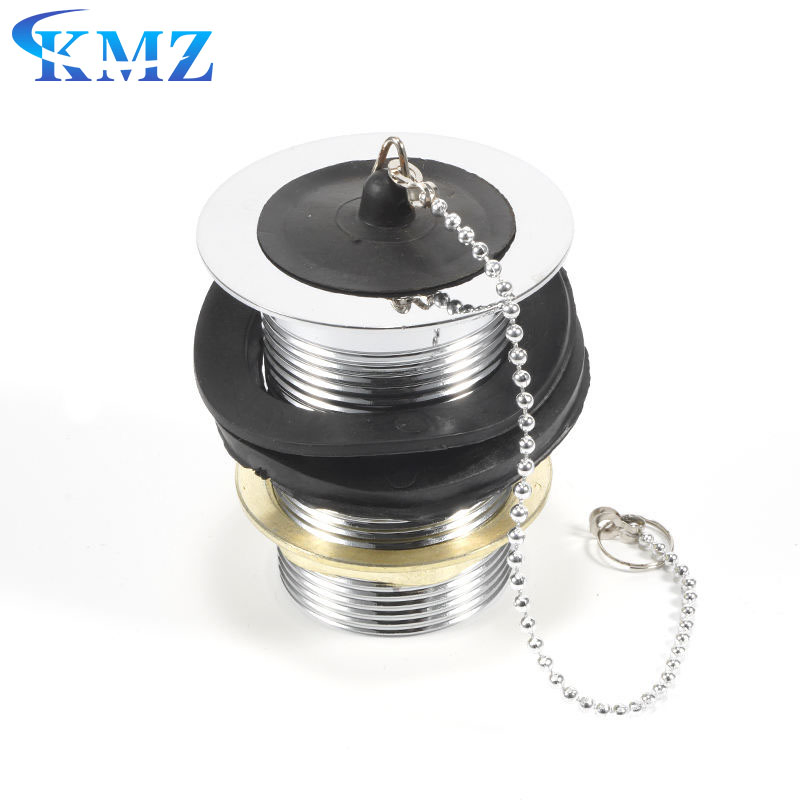 Factory Price Chrome Polished Plating Plated Bathtub Sink Plug Drain Plug Zine Basin Waste Drainer with Metal Zipper