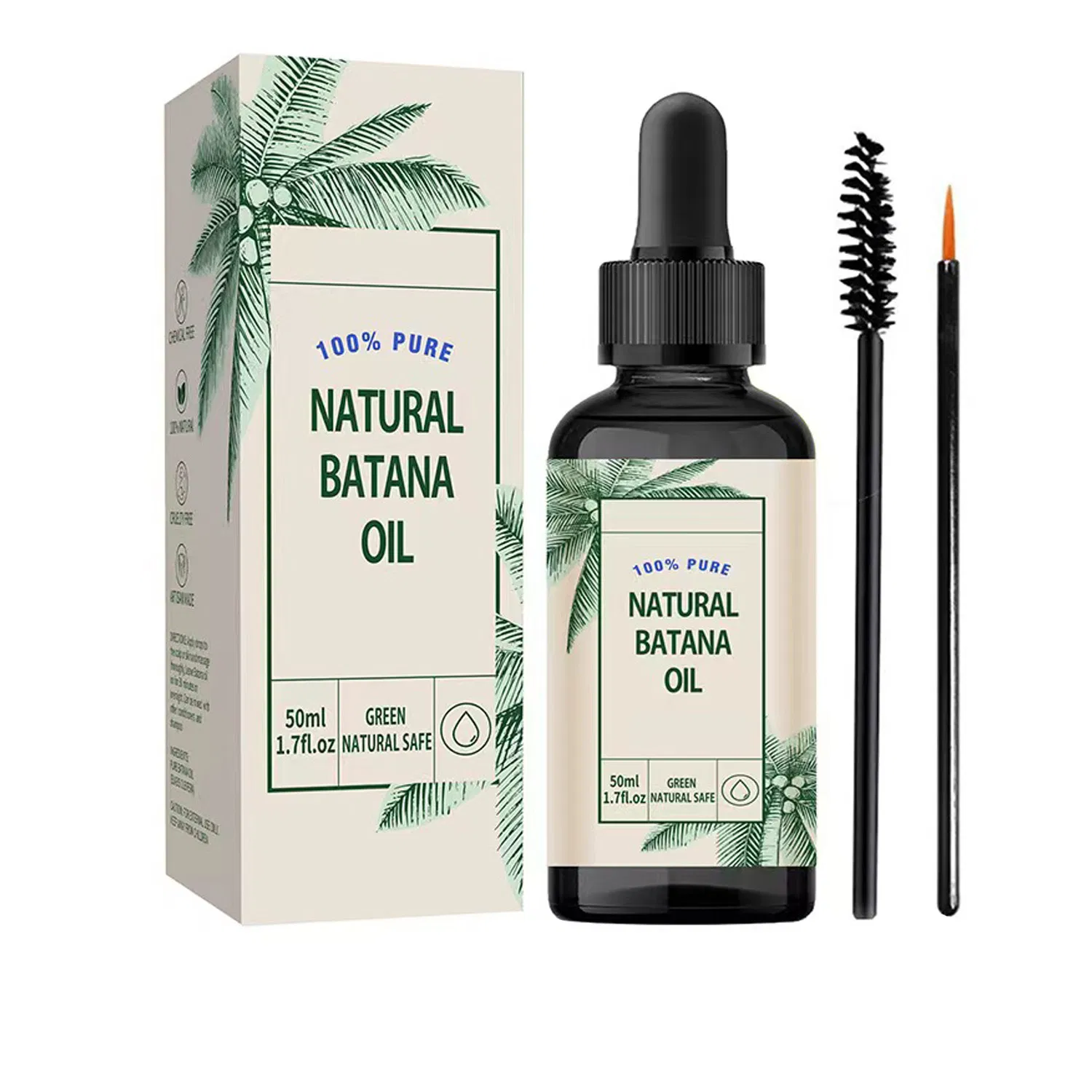Natural Organic 100% Pure Batana Oil Wholesale Custom 60ml 120ml for Hair Growth Loss Thickness Thinning Nourishe Raw Batana Oil
