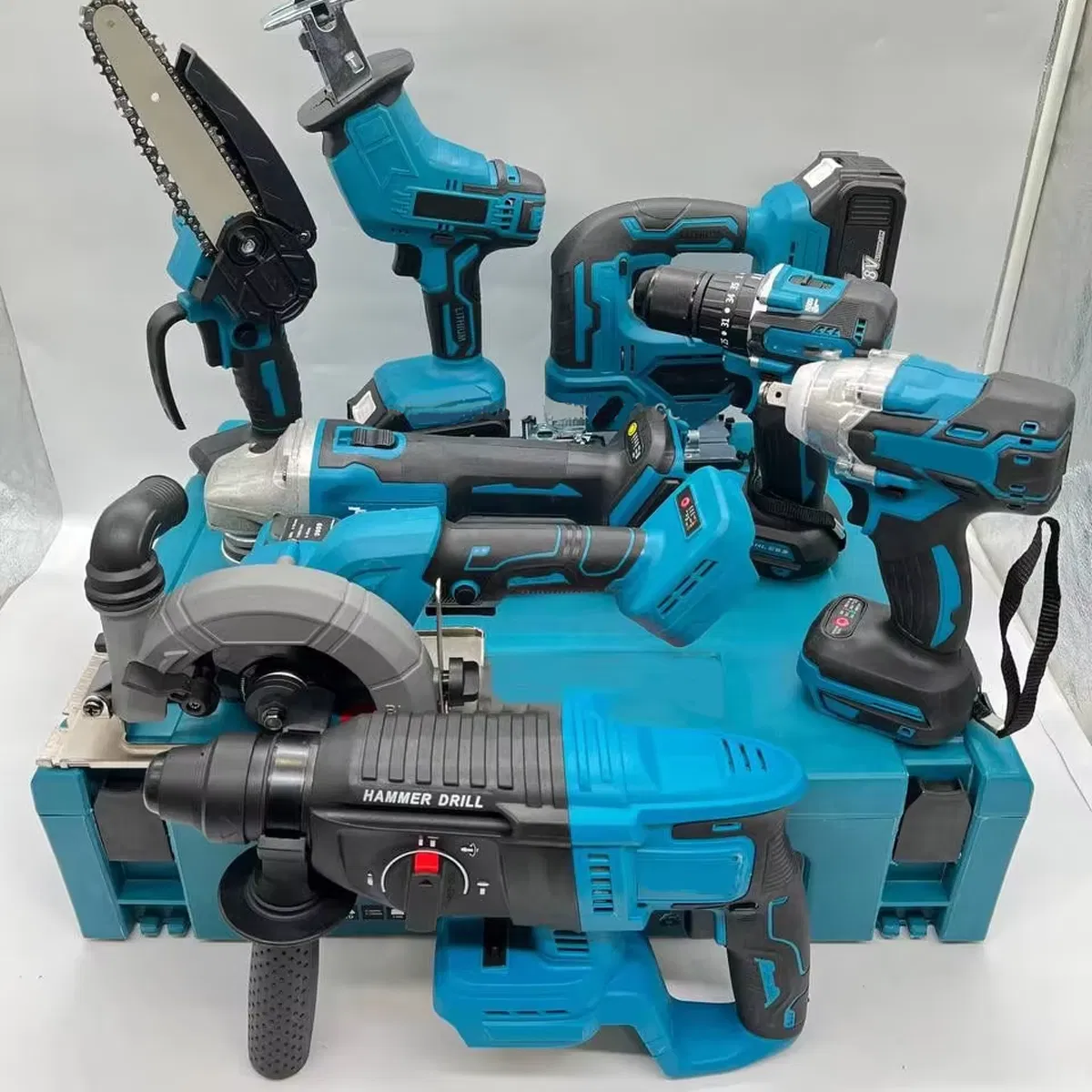 20V Power Cordless Impact Hammer Kit 8 Sales Kits 8PCS Power Drill Kit Impact Wrench Electric Saw Power Tool Set