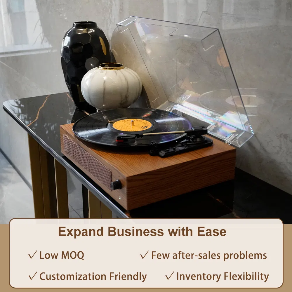 Деревянный ретро-проигрыватель с Bluetooth 5.0