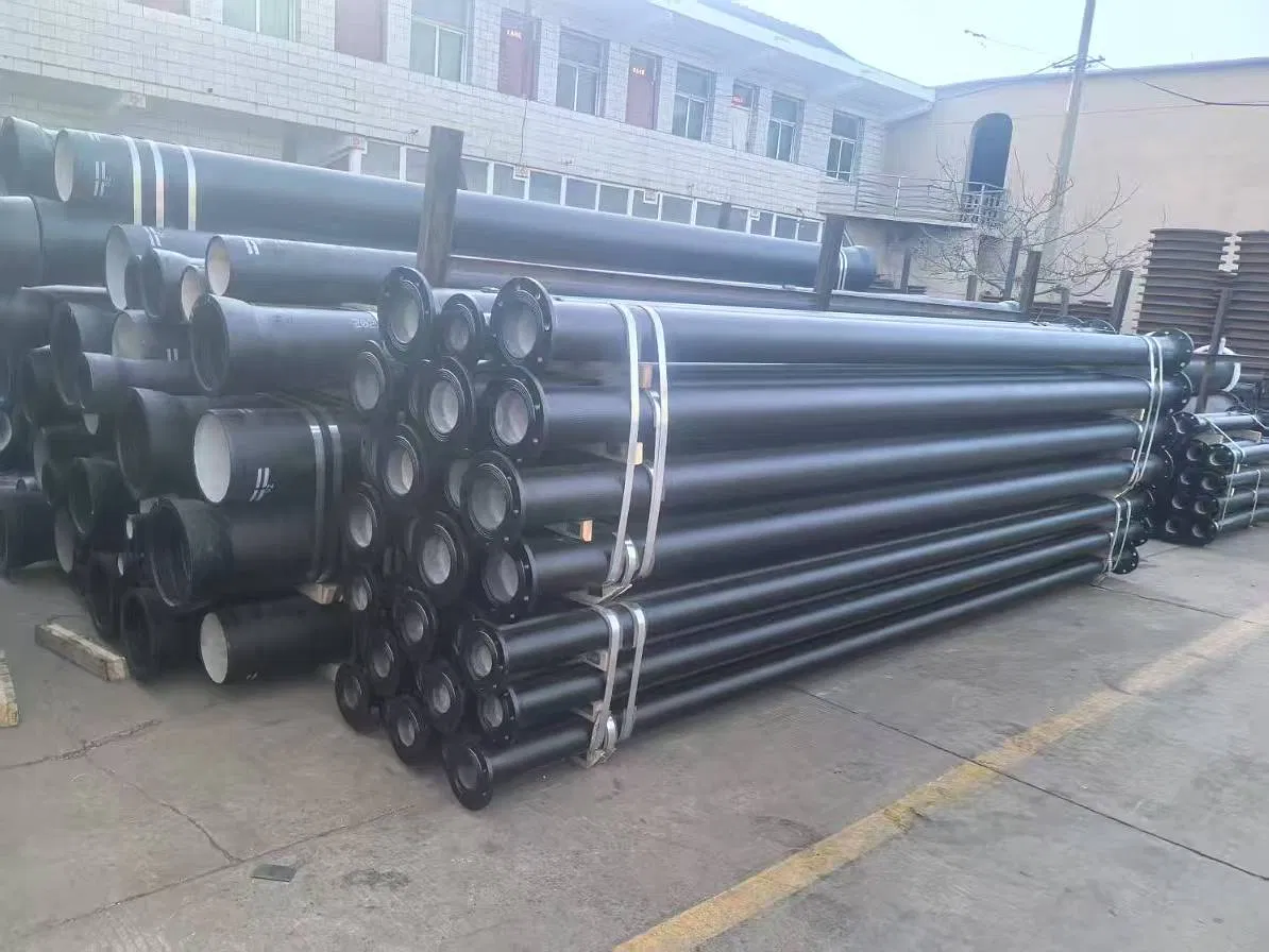 ISO2531 En545 Pn16 Welded Double Flanged Ductile Iron Pipe Red Epoxy Coated