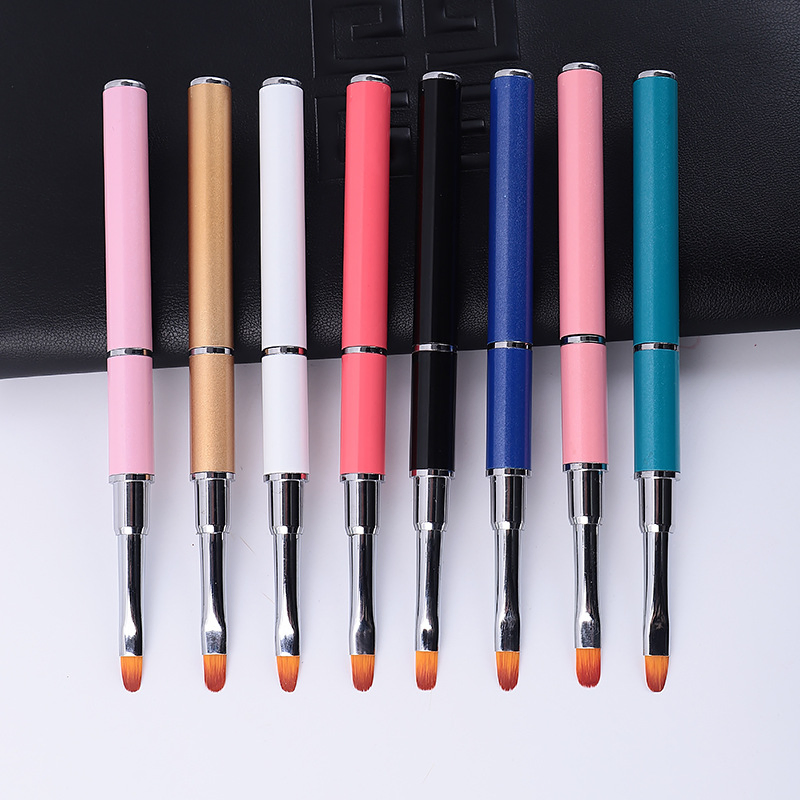 Dual Head 2 Ways Nail Art Brush Acrylic UV Gel Extension Drawing Pen Brush Removal Spatula Stick Manicures Tools