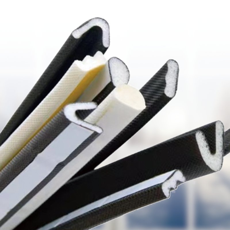 PU Foam Wrapped Door Seal Strip with Magnetic Core and Adhesive Backing