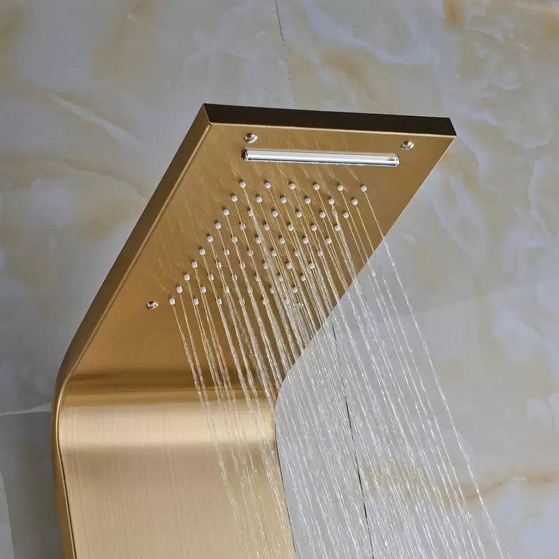 Body Massage 3-Jetted Shower Panel System with Heavy Rain Shower Rainfall Waterfall Tower System with Handheld Shower