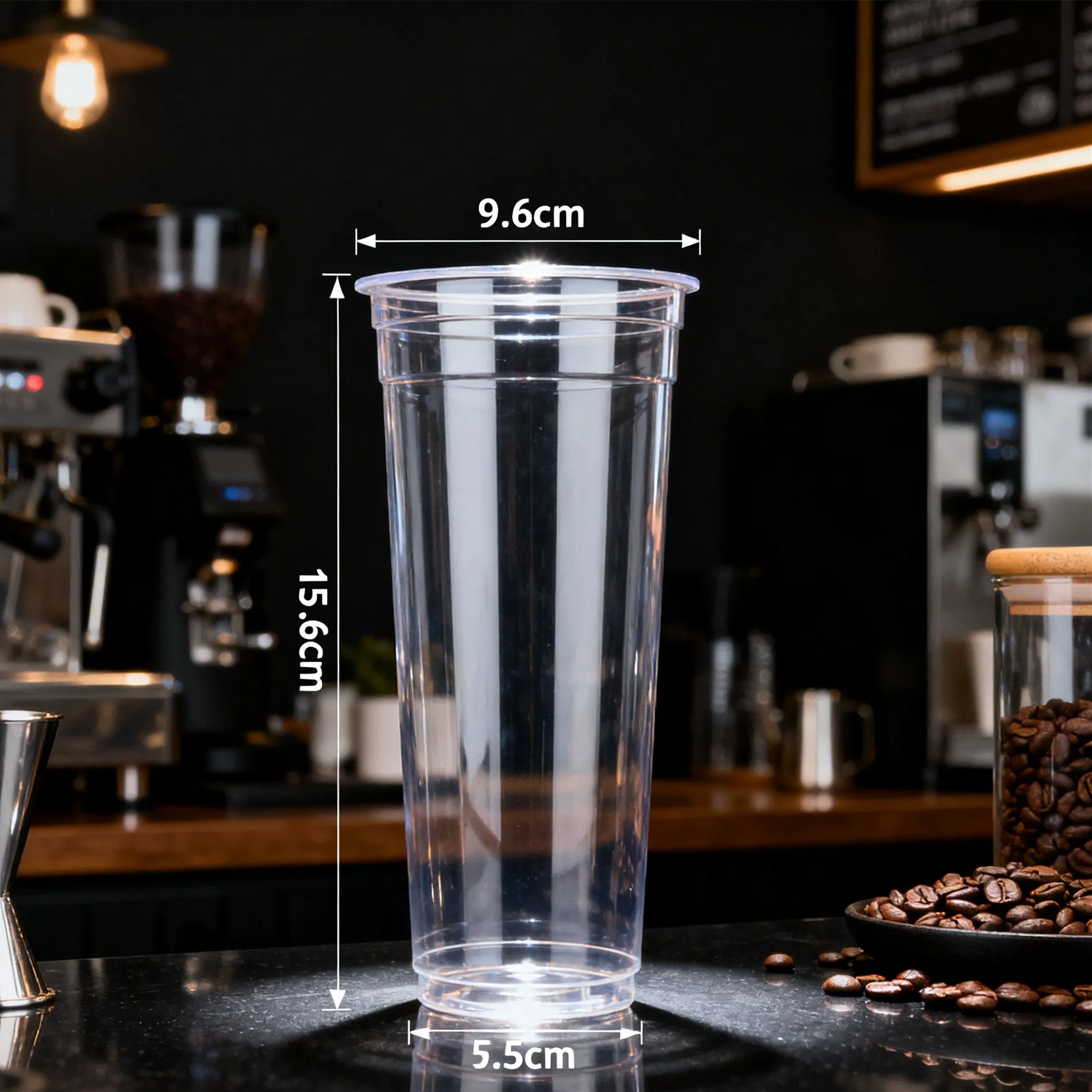 Custom Compostable Transparent Cups Biodegradable Plastic PLA Cups with PLA Lid