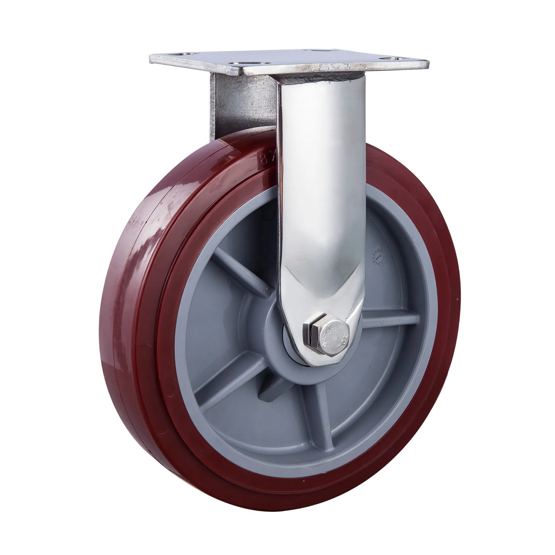 Heavy Duty Rotatable Steel Top Plate Pivoting Industrial PU Caster Wheel with Brake