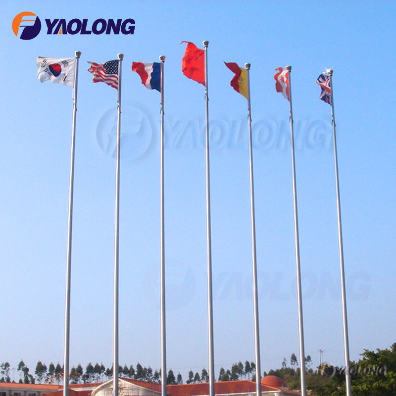 6 - 100 Meters Tapered Aluminum / Stainless Steel 304 316 Commercial Flag Pole Flag Mast Manufacturers