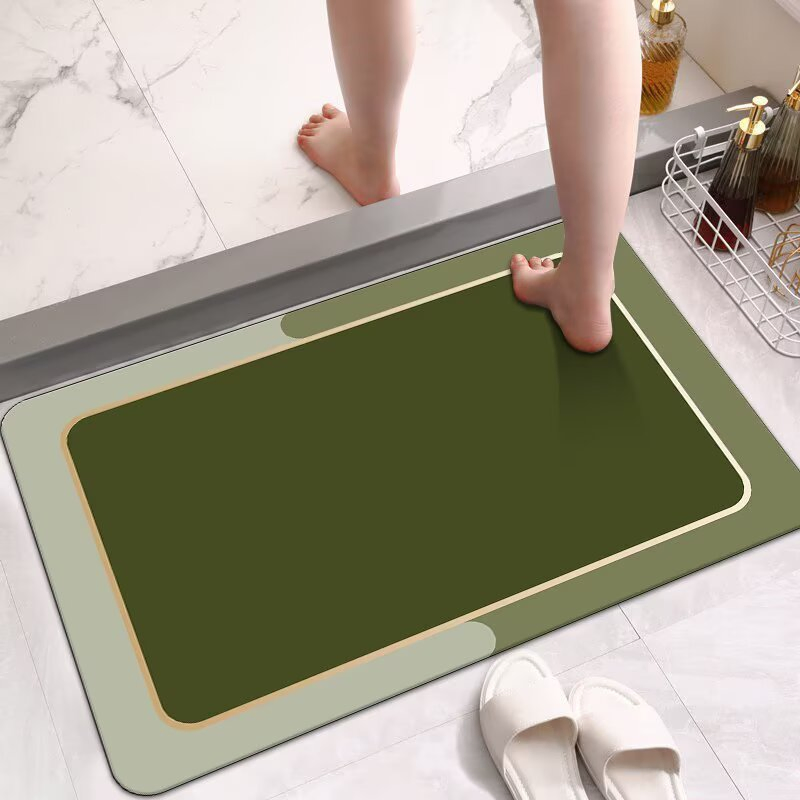 Ultra Absorbent Luxury No Stains Bathroom Runner Rug and Toilet Rugs Non Slip Diatom Mud Bath Rugs Mat