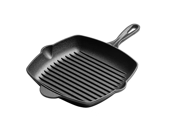 Чугунная гриль-сковорода квадратная с антипригарным покрытием
