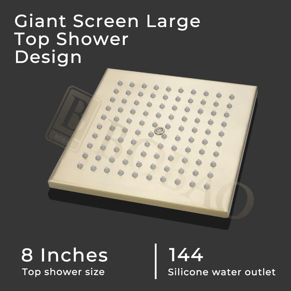 Hotel Luxury Modern 3 Function Brass Brushed Gold Shower Faucet Set