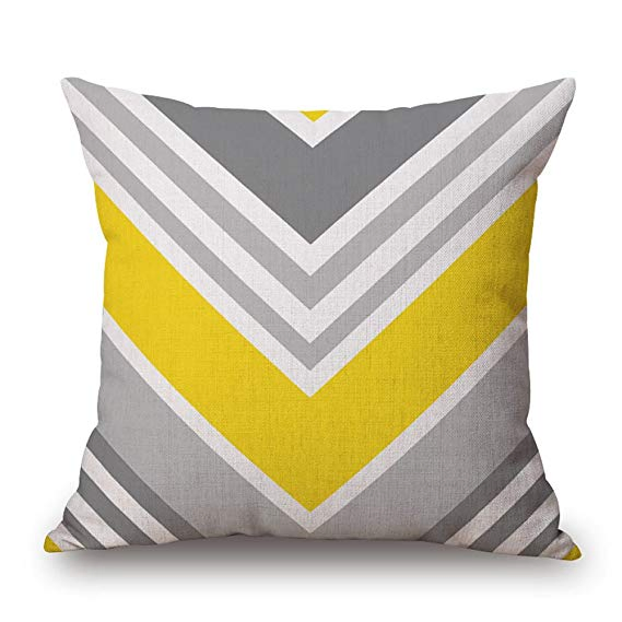Linen Cushion with Geometrical Design for Home