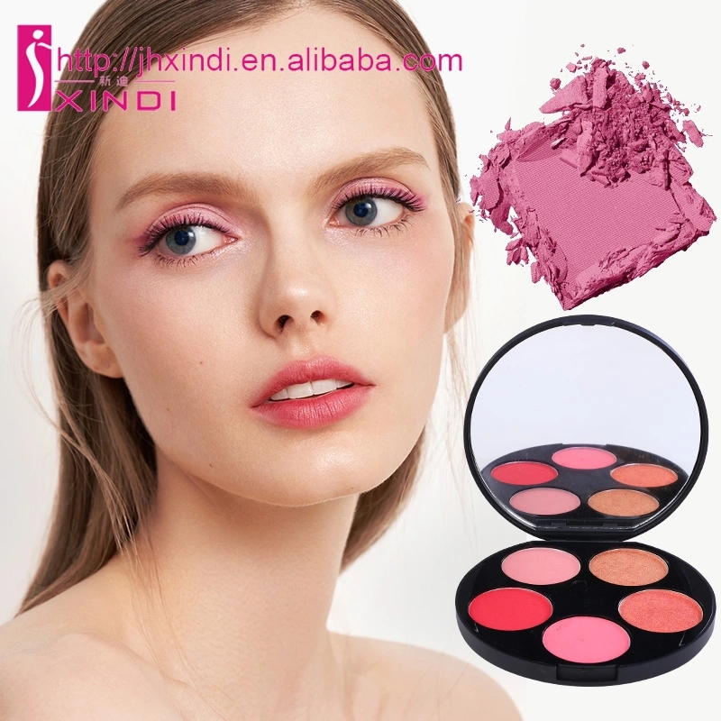 Round Case Prival Label 5 Color High Pigment Creamy Blusher